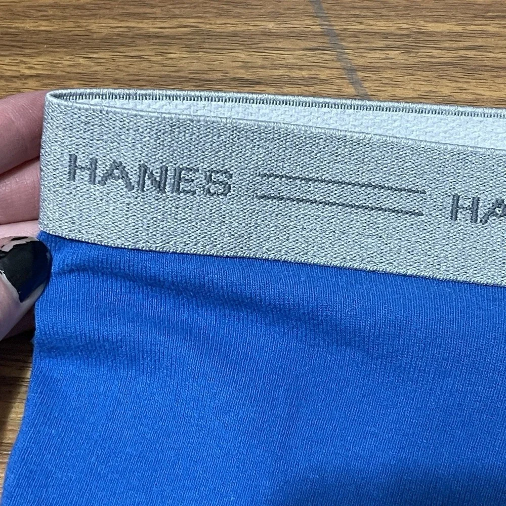 VTG Hanes Boxer Brief‎ Comfort Flex Size Large Waist Gray Band Light Blue